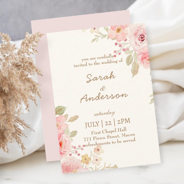 Floral Wedding Invitation Template Wedding  (Creator Uploaded)
