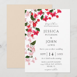 Floral Wedding Invitation with Bougainvillea