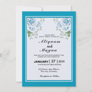 Floral wedding invitations card