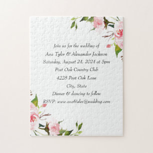 Floral wedding Invitations Jigsaw Puzzle