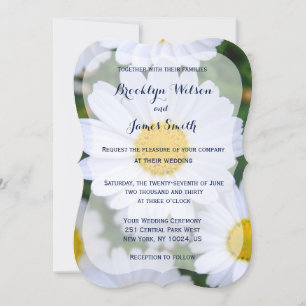 Floral Wedding Invitations With Daisy