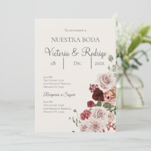 Floral Wedding invite in Spanish