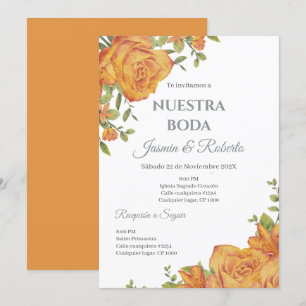 Floral Wedding invite in Spanish