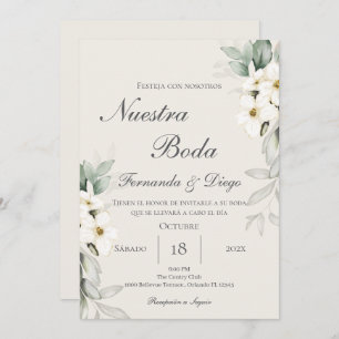 Floral Wedding invite in Spanish