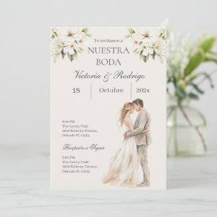Floral Wedding invite in Spanish