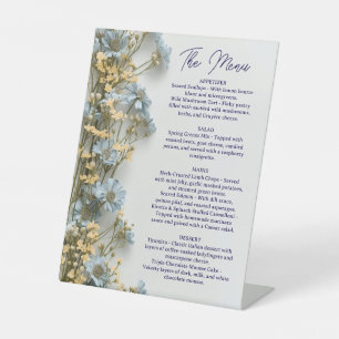 Floral Wedding Menu, Minimalist Menu, Elegant Pedestal Sign