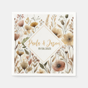 Floral wedding napkin