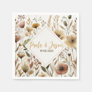 Floral wedding napkin