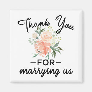 Floral Wedding Officiant Thank You Magnet