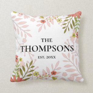 Floral Wedding or Anniversary Gift Cushion