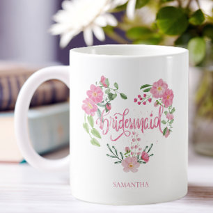 Floral Wedding Party Bridesmaid Coffee Mug