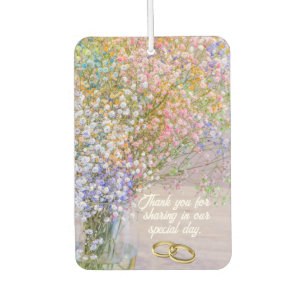Floral Wedding Party Favor Car Air Freshener
