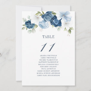 Floral Wedding Party Table Number 11 Seating Chart