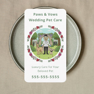 Floral Wedding Pet Services Wedding Pet Attendant Business Card