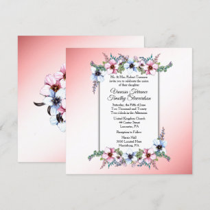 Floral Wedding Pink Invitation