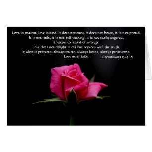 Floral Wedding Pink Rose Corinthian Verse Love