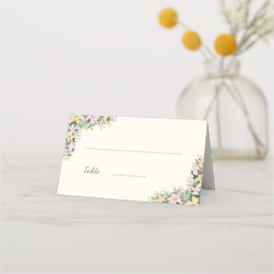 Floral wedding place card - boho style