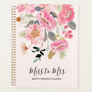 Floral Wedding Planner Agenda Calendar Book E705
