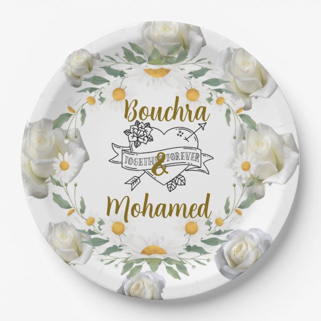 Floral Wedding Plate  (Front)