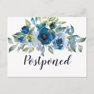 Floral Wedding Postponement Announcement Postcard