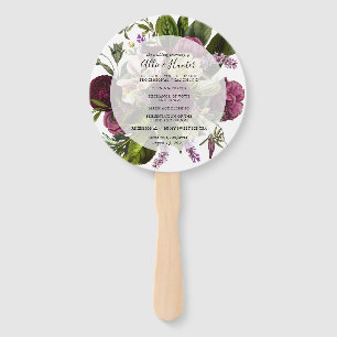 Floral Wedding Program Fan