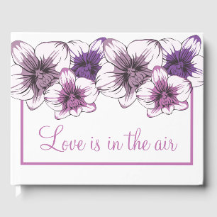 Floral Wedding Purple Orchids Bridal Shower Flower Guest Book