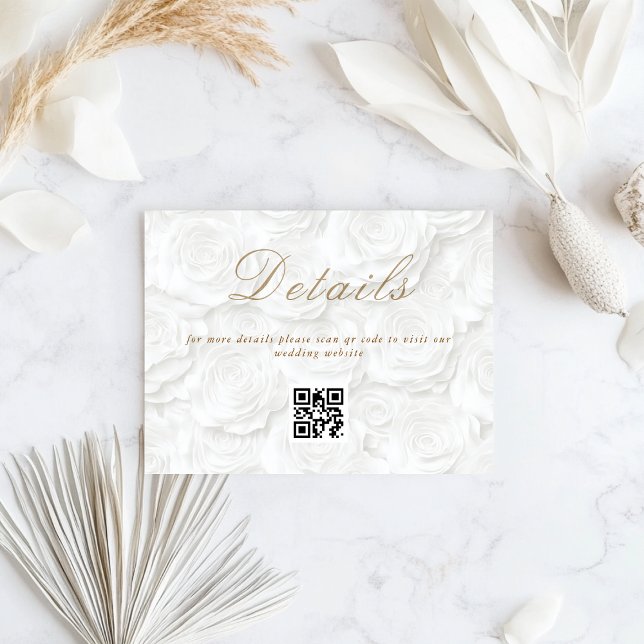 Floral Wedding QR code Details  Enclosure Card (Creator Uploaded)