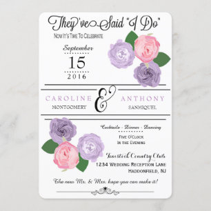 Floral Wedding Reception Only Invitation