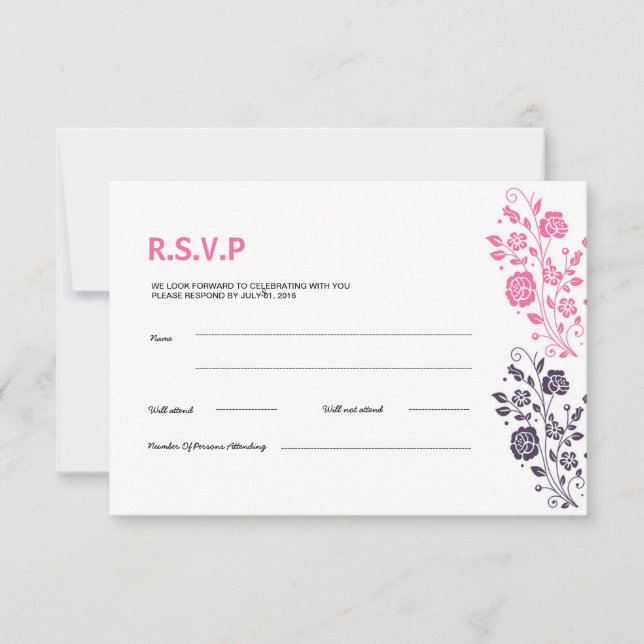 Floral Wedding RSVP Card (Front)