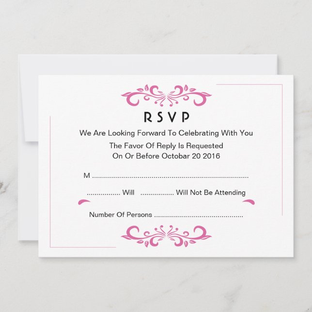Floral Wedding RSVP Card (Front)