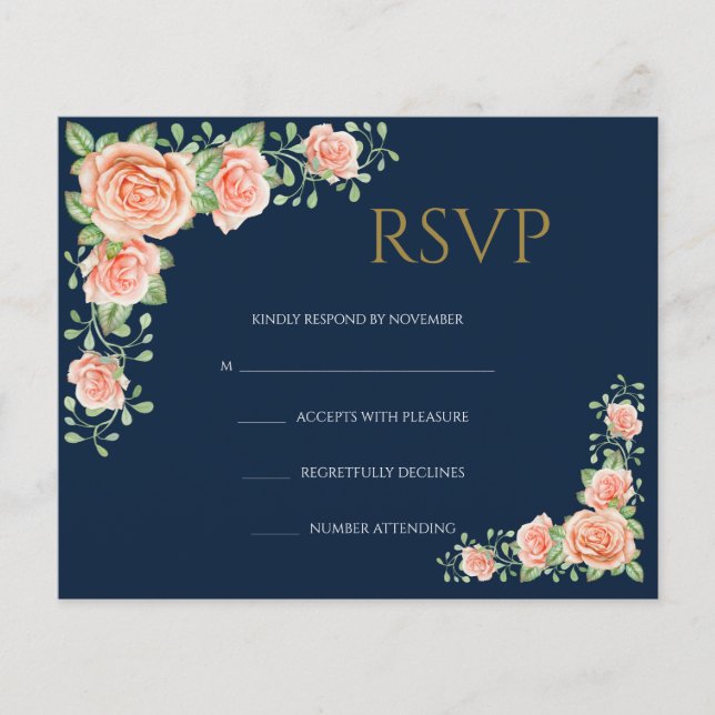 Floral Wedding RSVP Card  (Front)