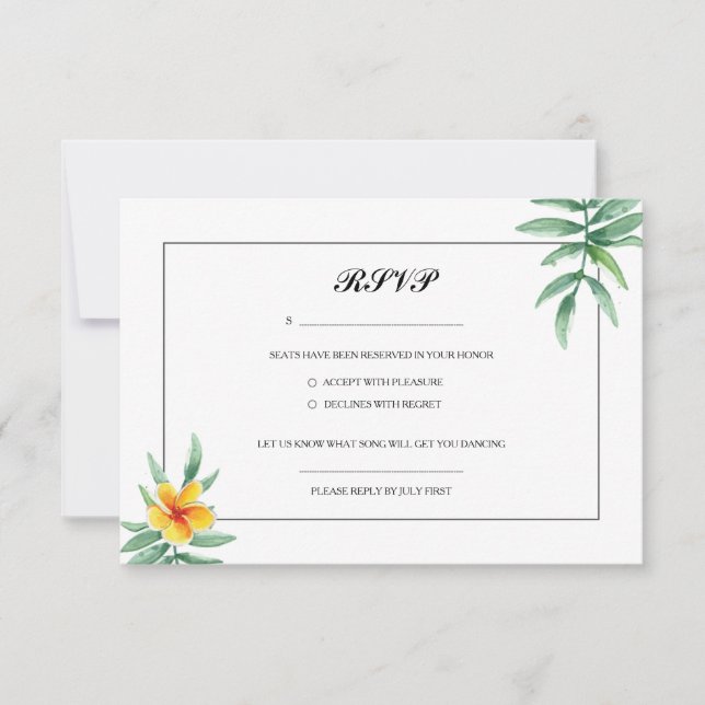 Floral Wedding Rsvp Post card (Front)