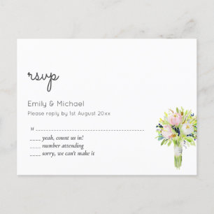Floral Wedding RSVP Postcard