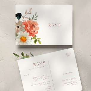 Floral Wedding RSVP Response Postcard
