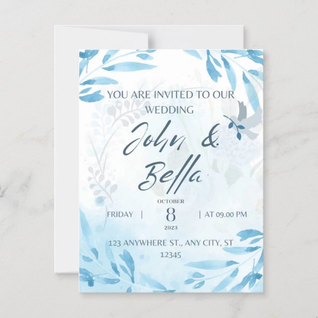 Floral Wedding save the date invitation  (Front)