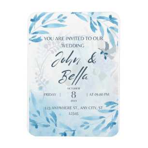 Floral Wedding save the date invitation Magnet