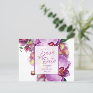 Floral Wedding Save the Date Photo & QR Code Announcement Postcard