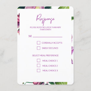 Floral Wedding Save the Date with Photo Enclosure Card