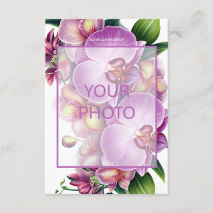 Floral Wedding Save the Date with Photo & QR Code Enclosure Card