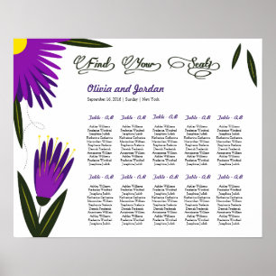Floral Wedding Seating Chart Poster
