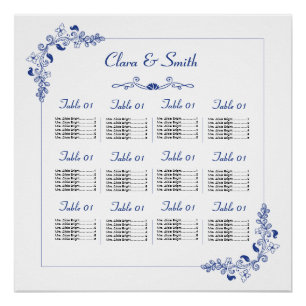 Floral Wedding Seating Chart Poster