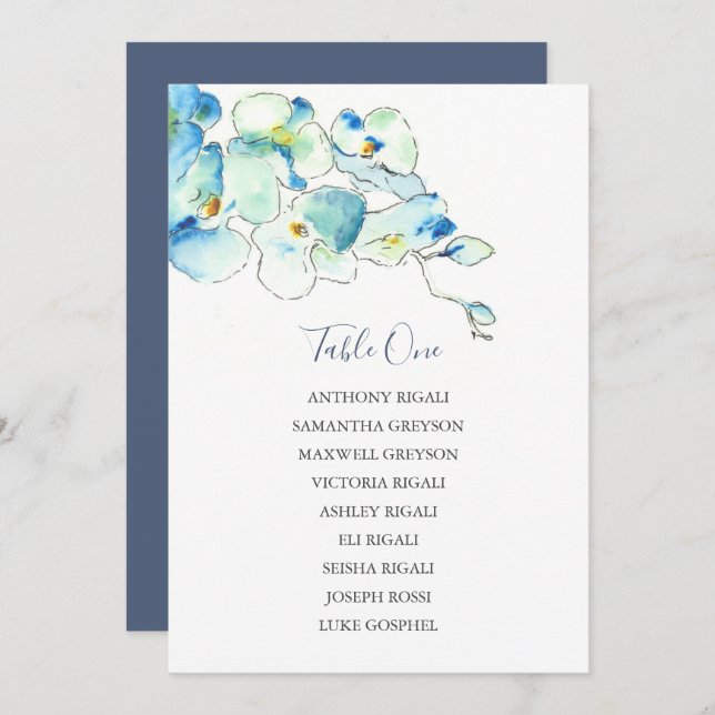 Floral Wedding Seating Chart, Table Plan Invitation (Front/Back)
