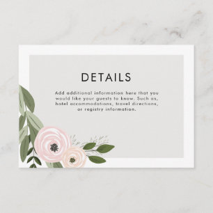 Floral Wedding Sprigs Details Enclosure Card