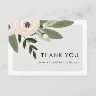 Floral Wedding Sprigs - flat thank you cards