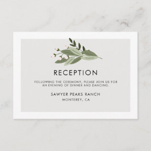Floral Wedding Sprigs Reception Enclosure Card
