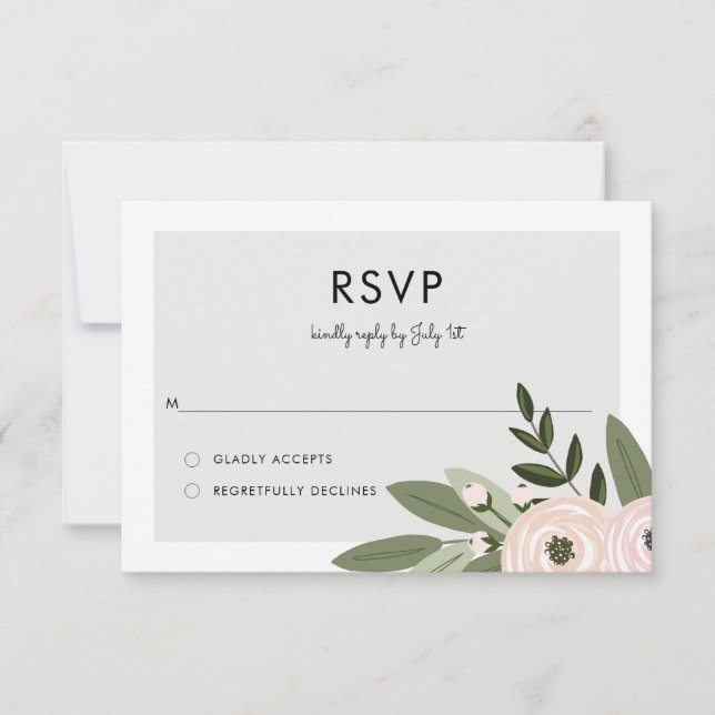 Floral Wedding Sprigs RSVP (Front)