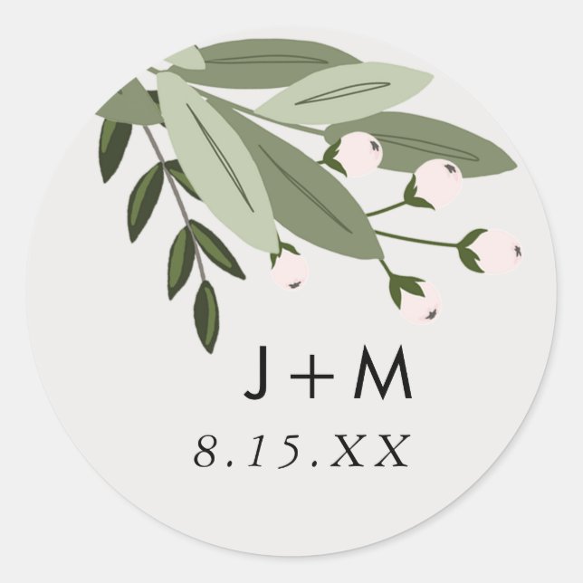 Floral Wedding Sprigs Sticker (Front)
