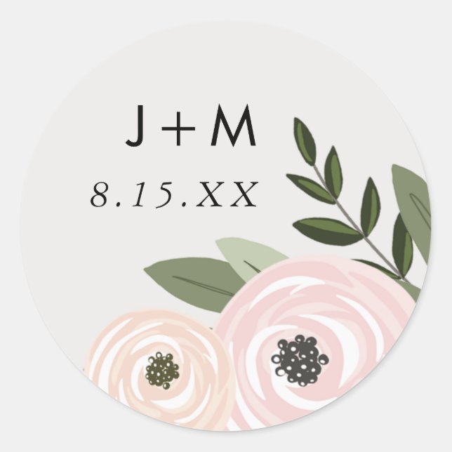 Floral Wedding Sprigs Sticker (Front)