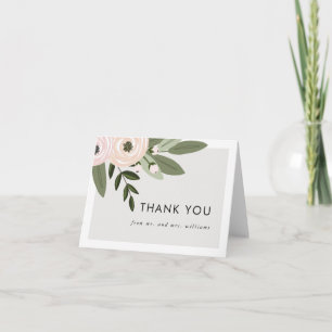 Floral Wedding Sprigs Thank You note card