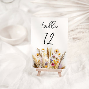 Floral Wedding Table Number